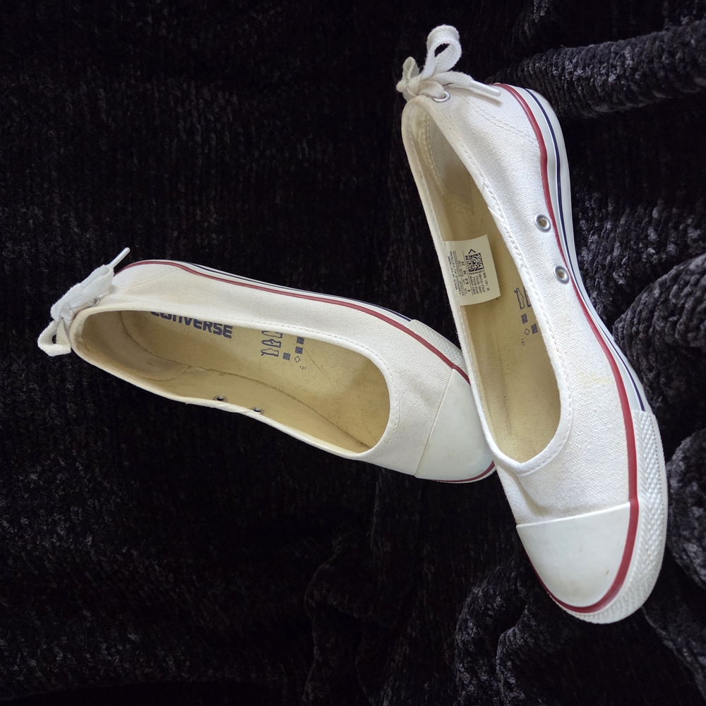 Converse White Canvas Slip-On Sneakers